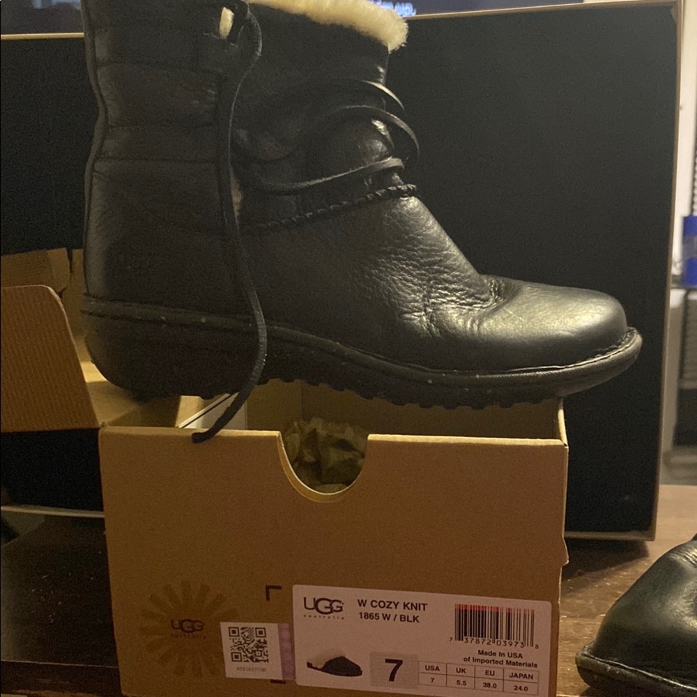 UGG Black Cozy Knit Boots